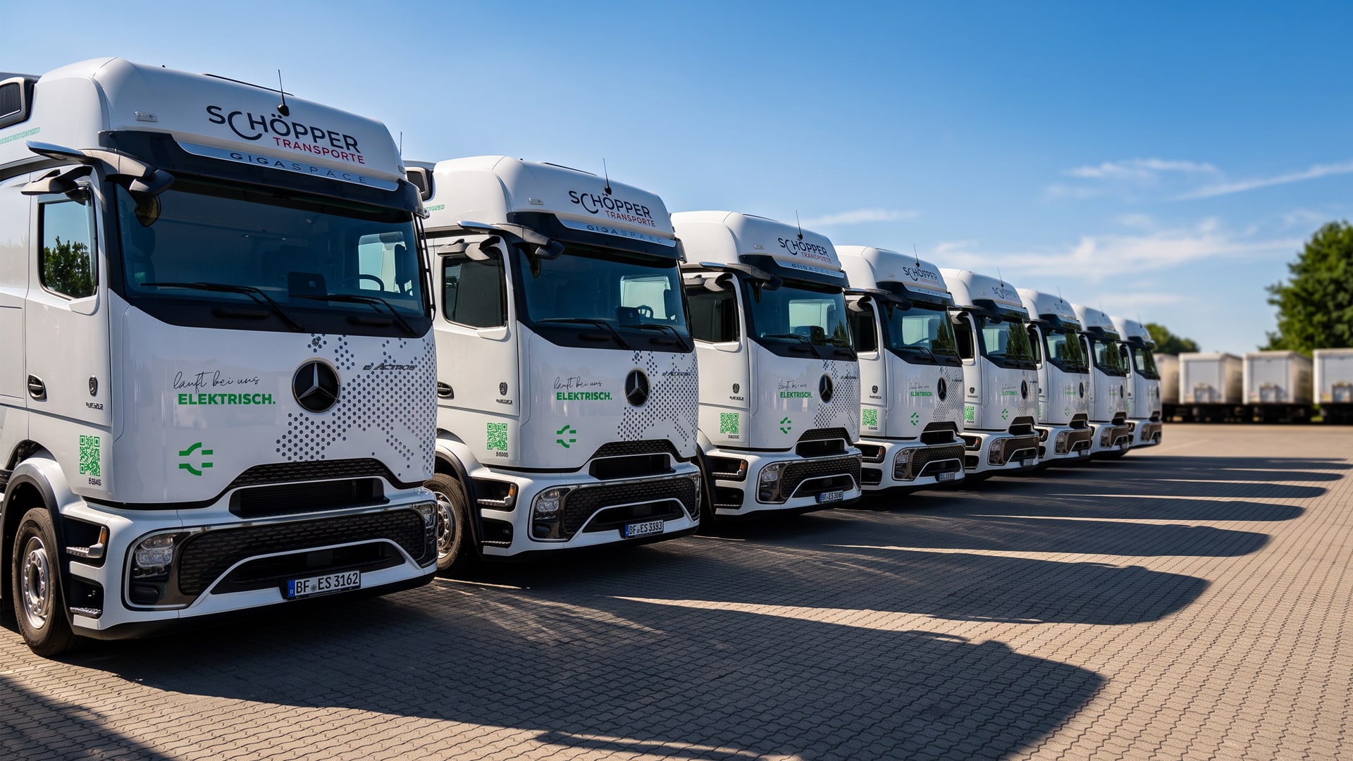 Nachhaltigkeit bei Schöpper Transport GmbH Seit Sommer 2026 setzt Schöpper Transporte fünf vollelektrische Mercedes-Benz eActros 600 ein.